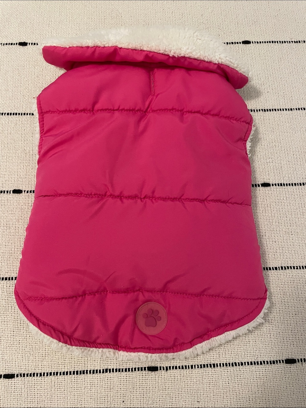 Pink Sherpa-Lined Puffer Dog Jacket